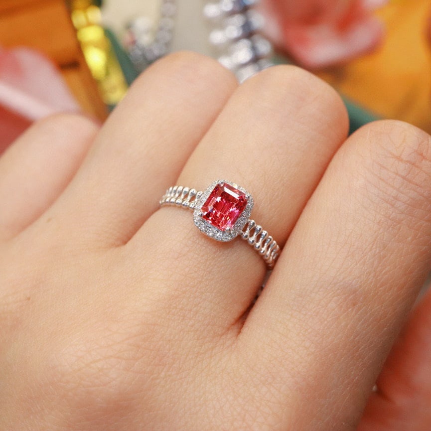 14k Gold 1.18 Ctw Natural Spinel & Diamond Ring - 4