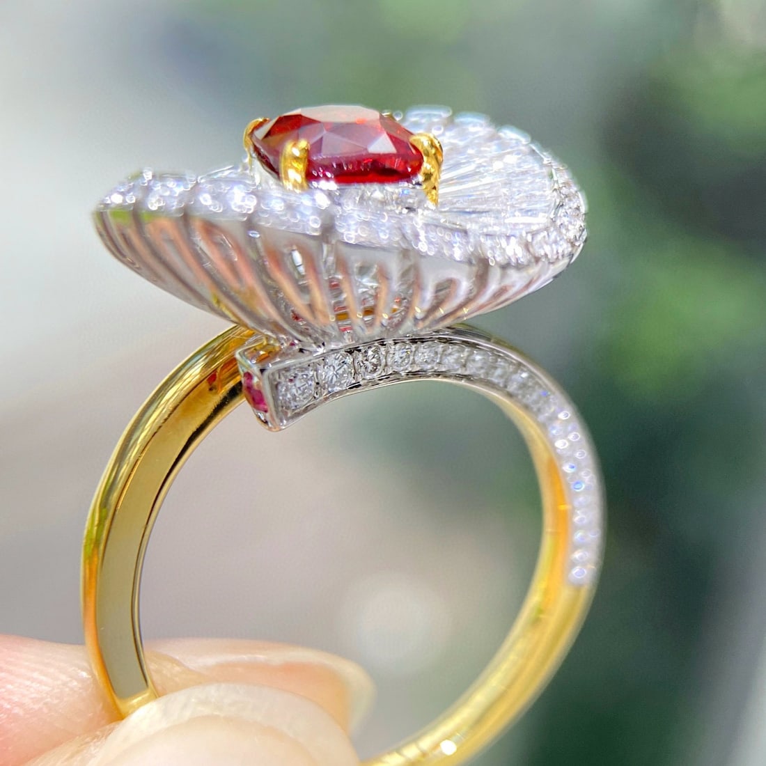14k Gold 3.58 Ctw Natural Spinel & Diamond Ring - 3