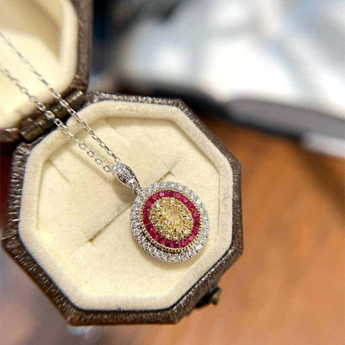 14k Gold 0.65 Ctw Natural Color Diamond Pendant( Without Chain ) - 4