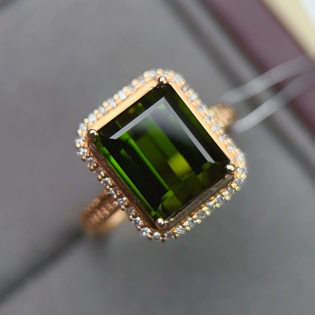 14k Gold 5.79 Ctw Natural Tourmaline & Diamond Ring - 2