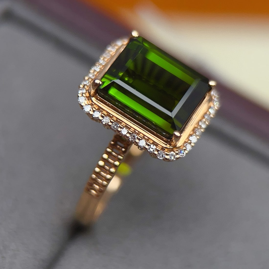 14k Gold 5.79 Ctw Natural Tourmaline & Diamond Ring - 4