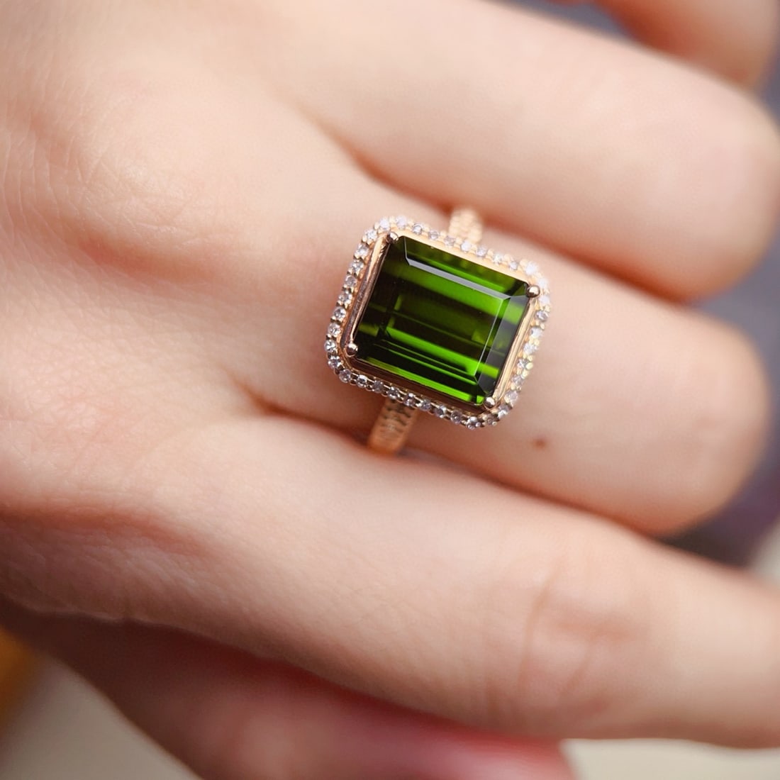 14k Gold 5.79 Ctw Natural Tourmaline & Diamond Ring - 5