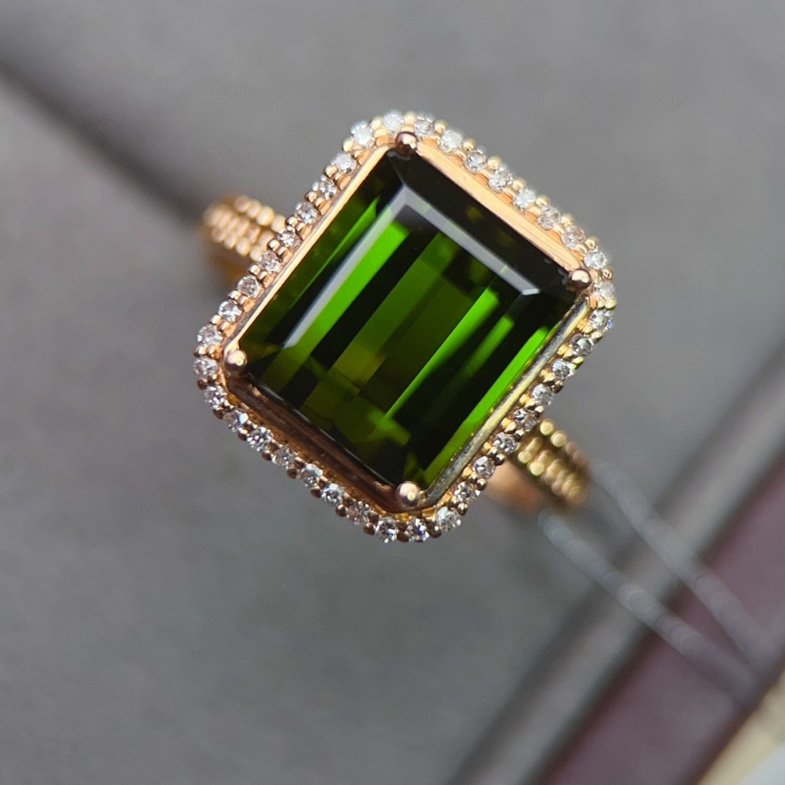 14k Gold 5.79 Ctw Natural Tourmaline & Diamond Ring - 6