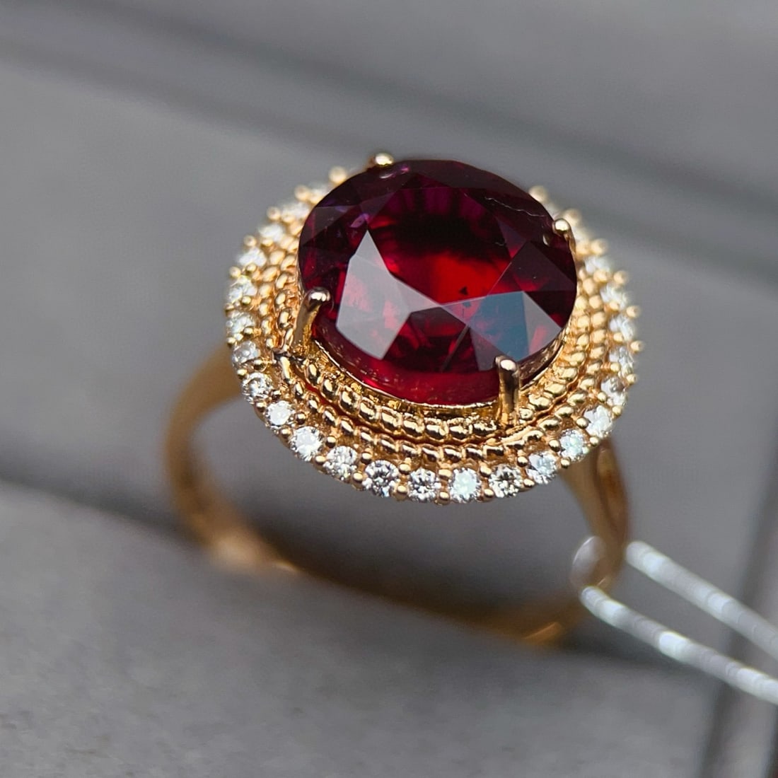 14k Gold 5.1 Ct Natural Tourmaline & Diamond Ring - 3