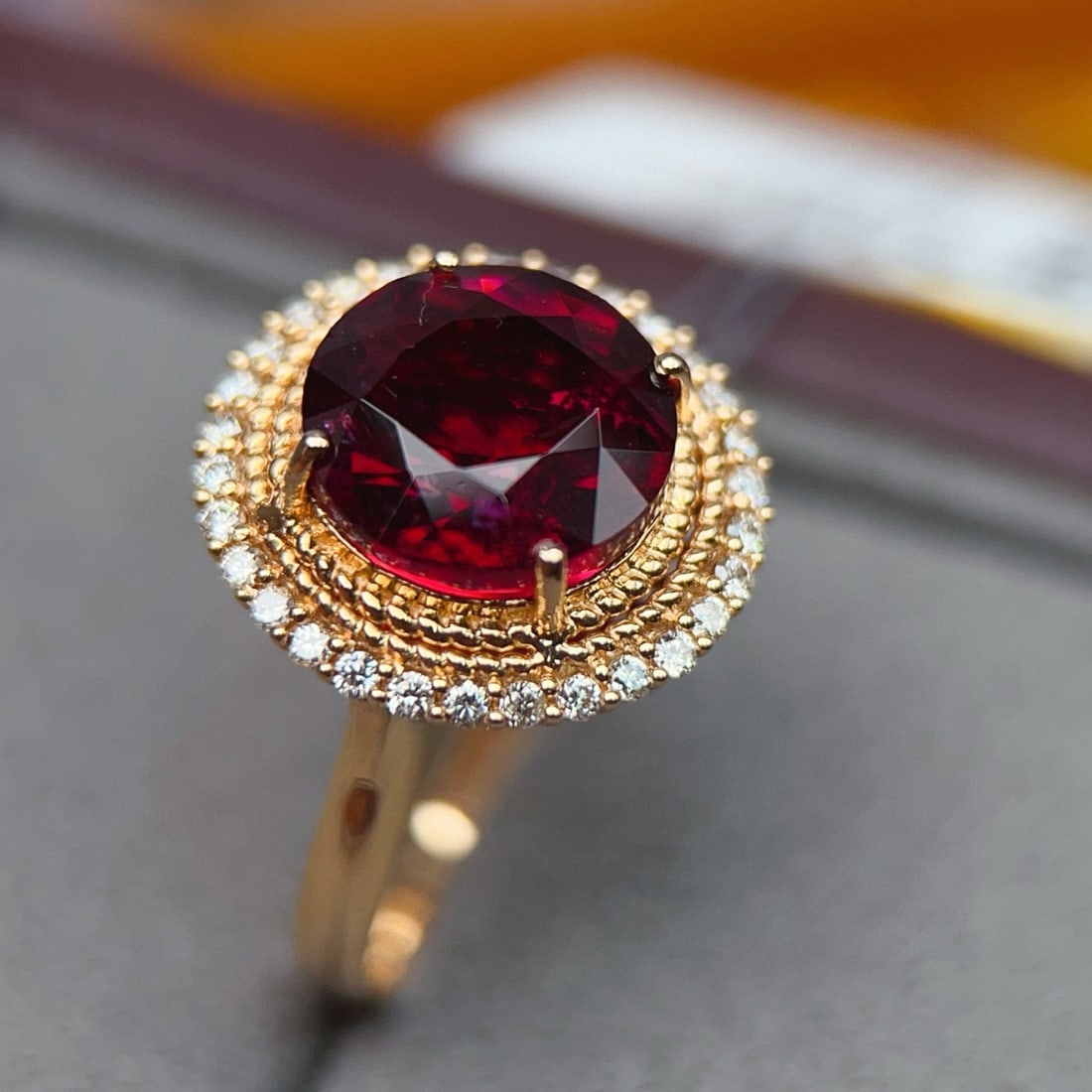 14k Gold 5.1 Ct Natural Tourmaline & Diamond Ring - 4