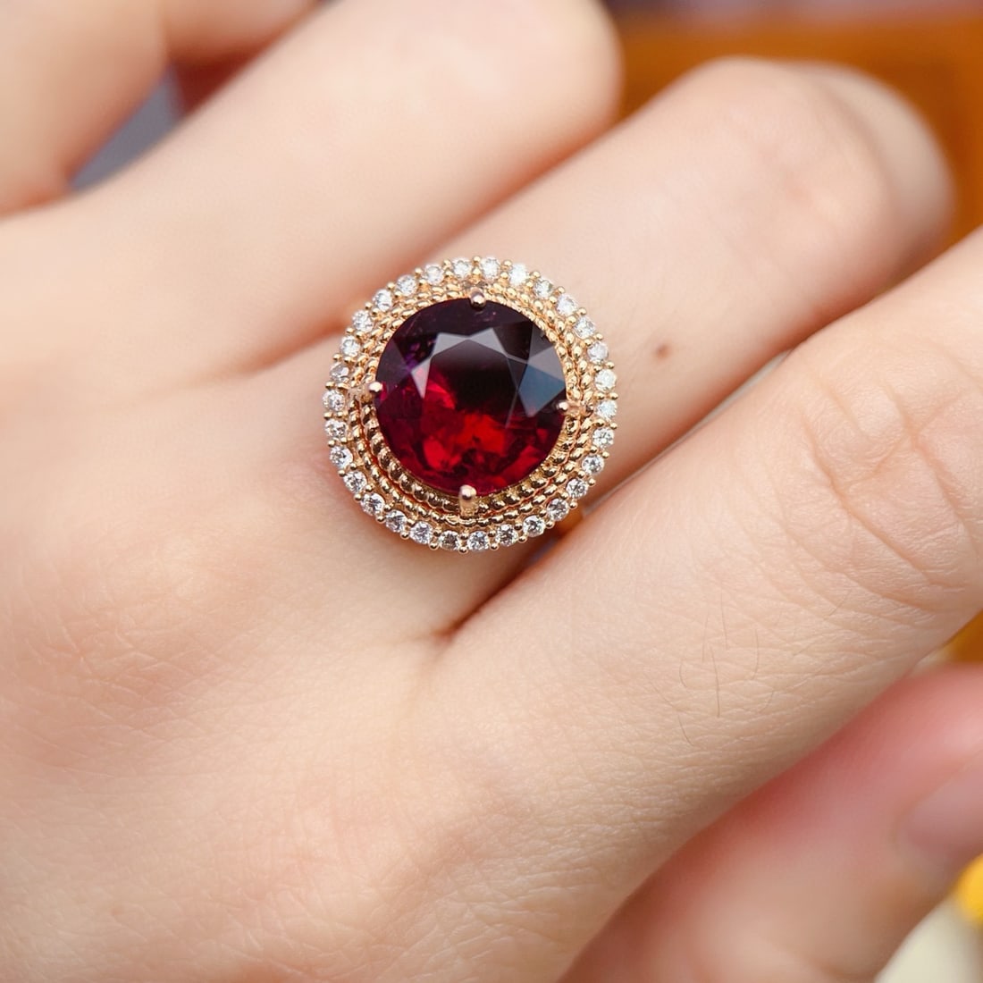 14k Gold 5.1 Ct Natural Tourmaline & Diamond Ring - 5