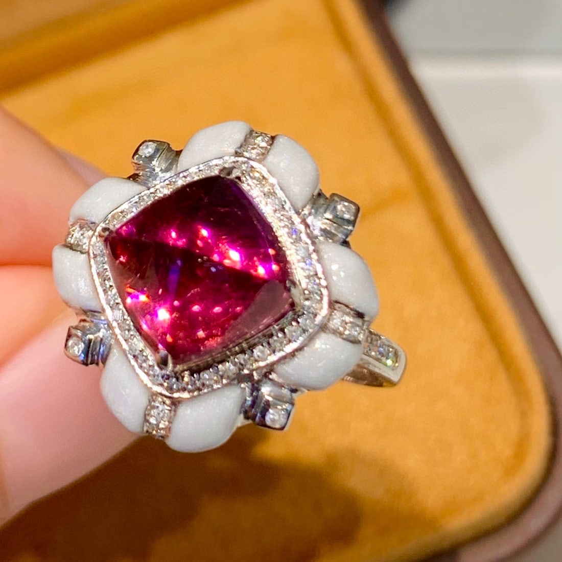 14k Gold 3.5 Ct Natural Tourmaline & Diamond Ring - 3
