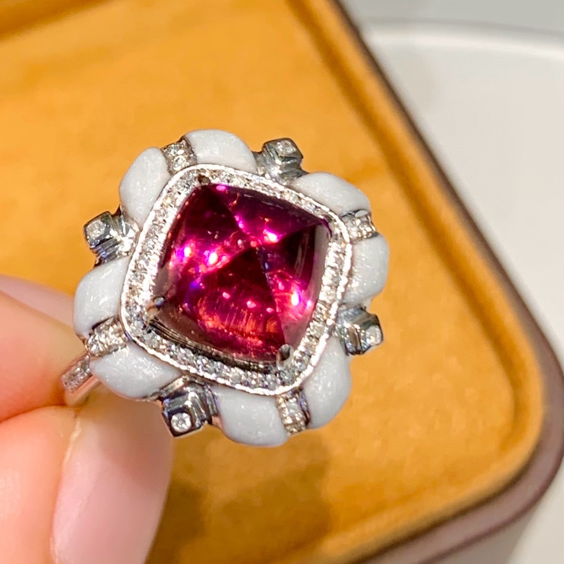 14k Gold 3.5 Ct Natural Tourmaline & Diamond Ring - 4