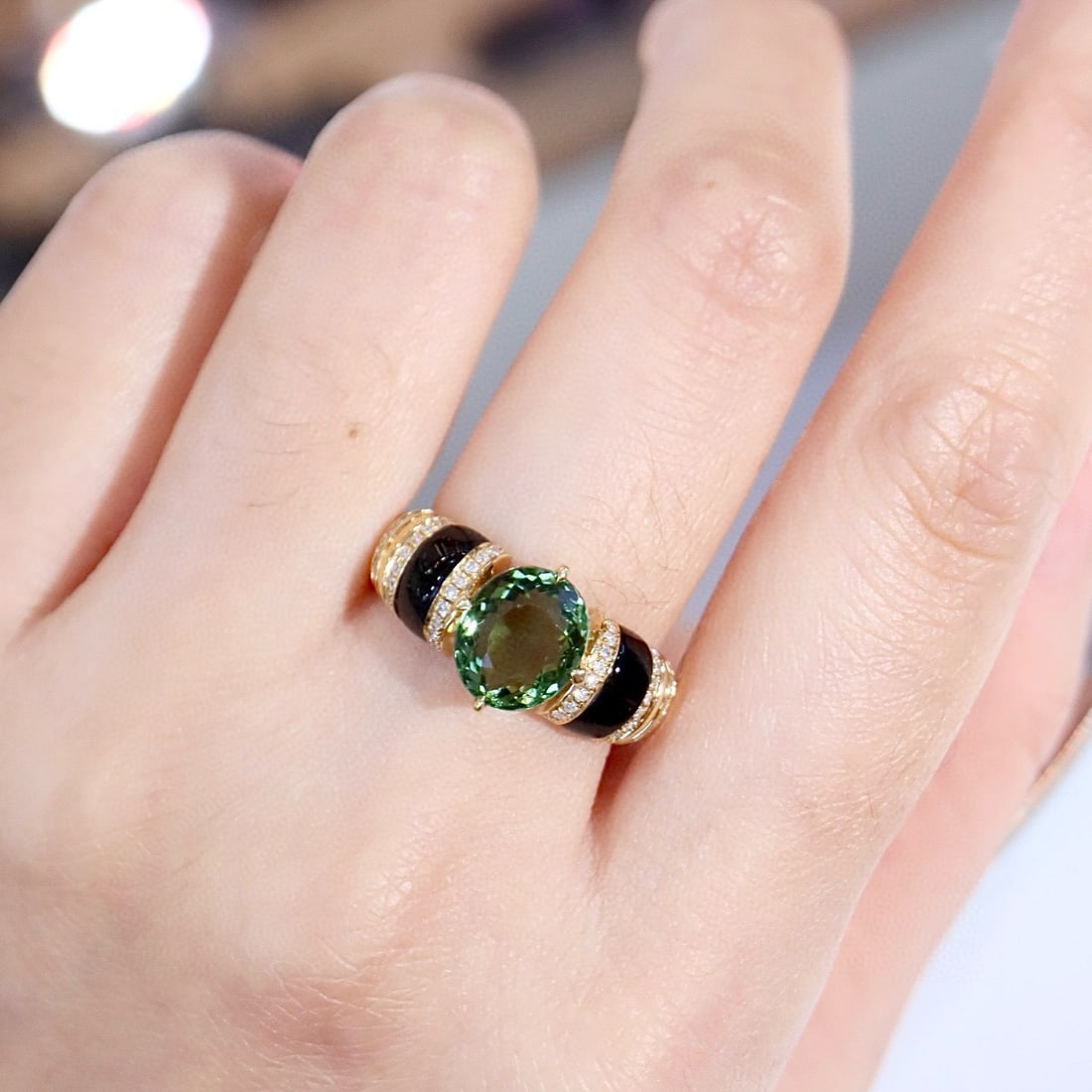 14k Gold 2.82 Ctw Natural Tourmaline & Diamond Ring - 5