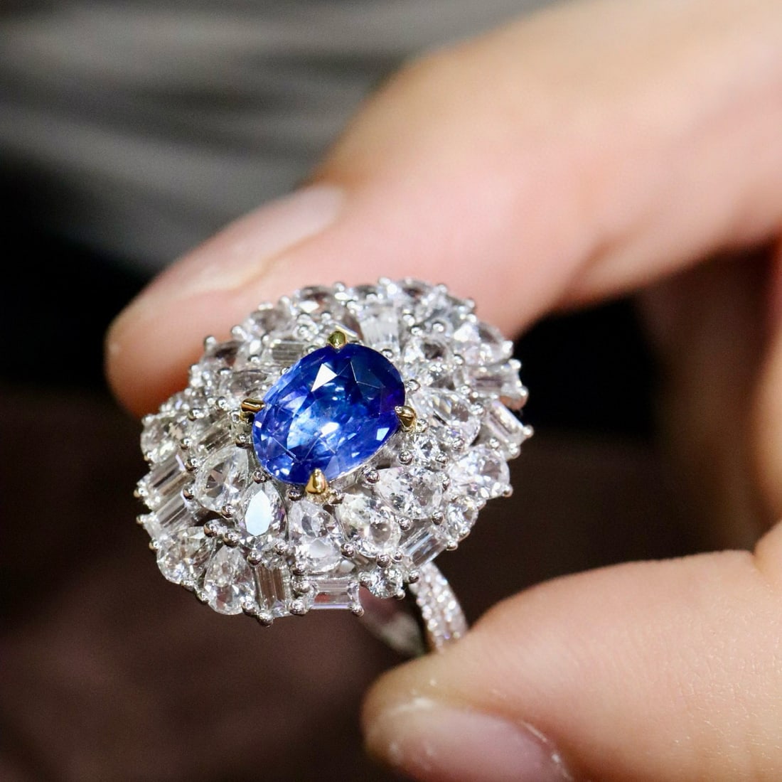 14k Gold 1.80 Ctw Natural Sapphire & Diamond Ring - 5