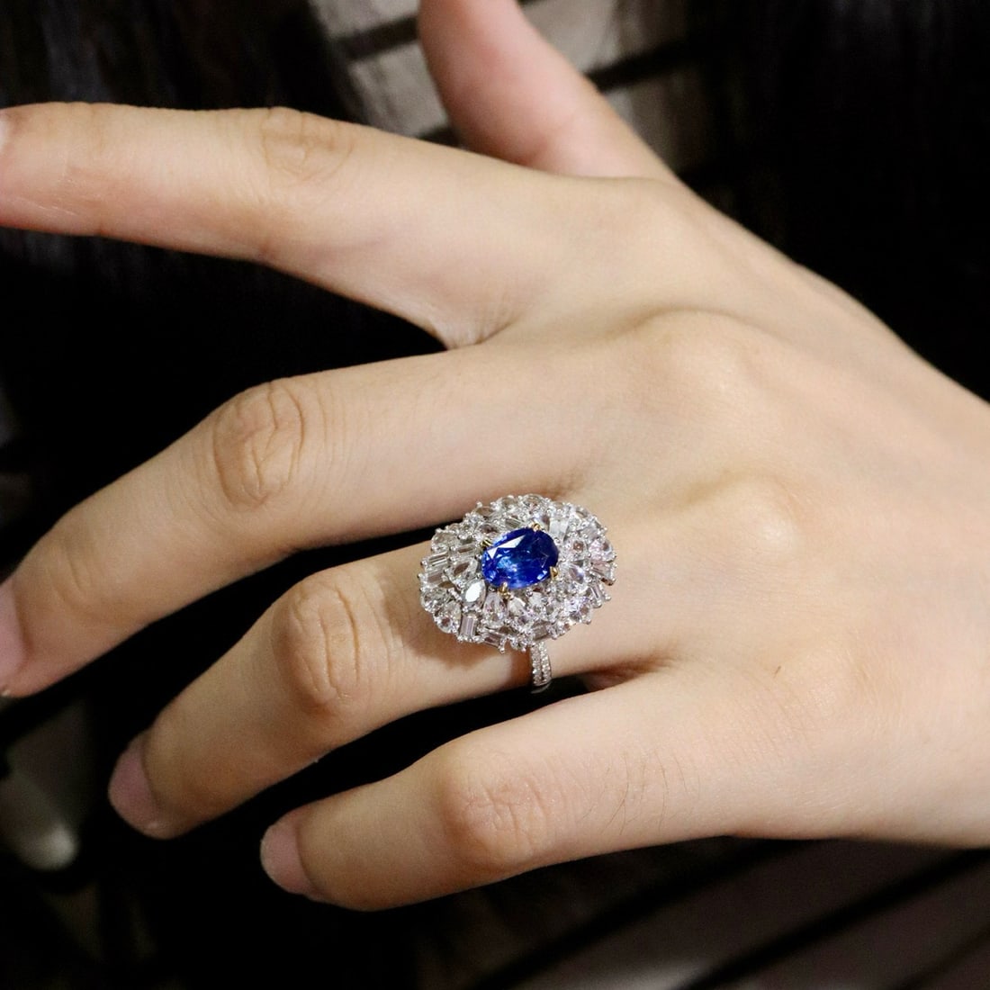 14k Gold 1.80 Ctw Natural Sapphire & Diamond Ring - 6
