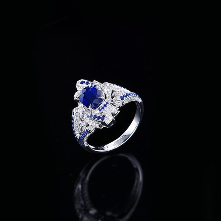 14k Gold 1.92 Ctw Natural Sapphire & Diamond Ring/pendant( Without Chain ) - 2