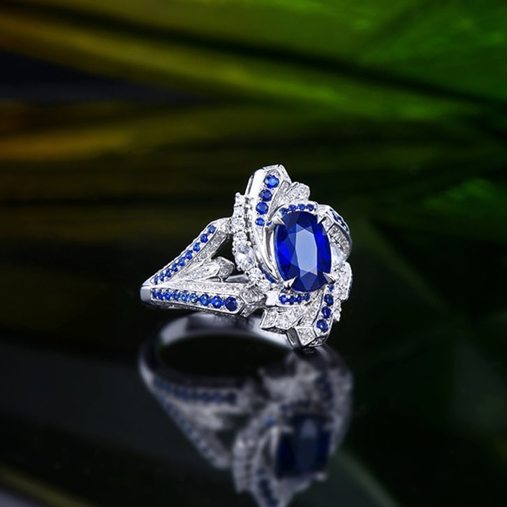 14k Gold 1.92 Ctw Natural Sapphire & Diamond Ring/pendant( Without Chain ) - 4
