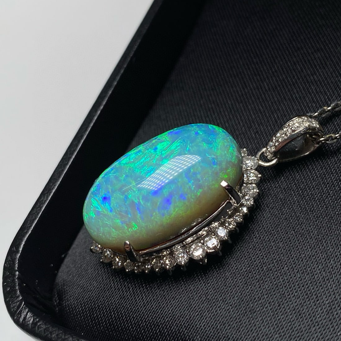 14k Gold 19.81 Ctw Natural Opal & Diamond Pendant( Without Chain ) - 5