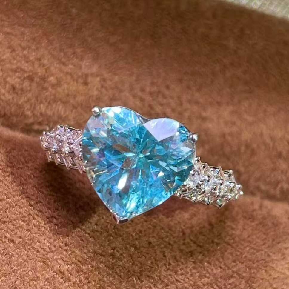 14k Gold 3.4 Ctw Natural Aquamarine & Diamond Ring - 5