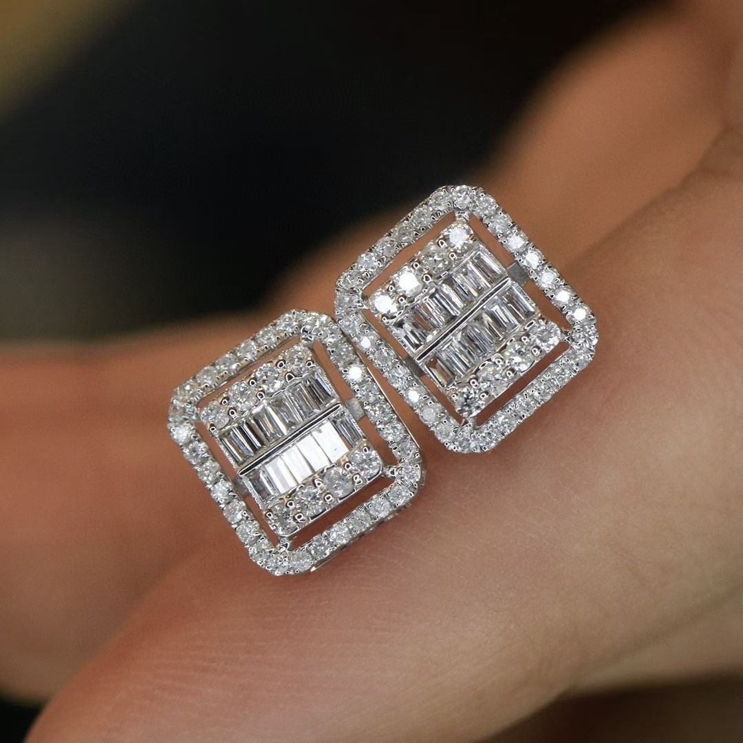 14k Gold 0.5 Ct Natural H Diamond Earrings - 2