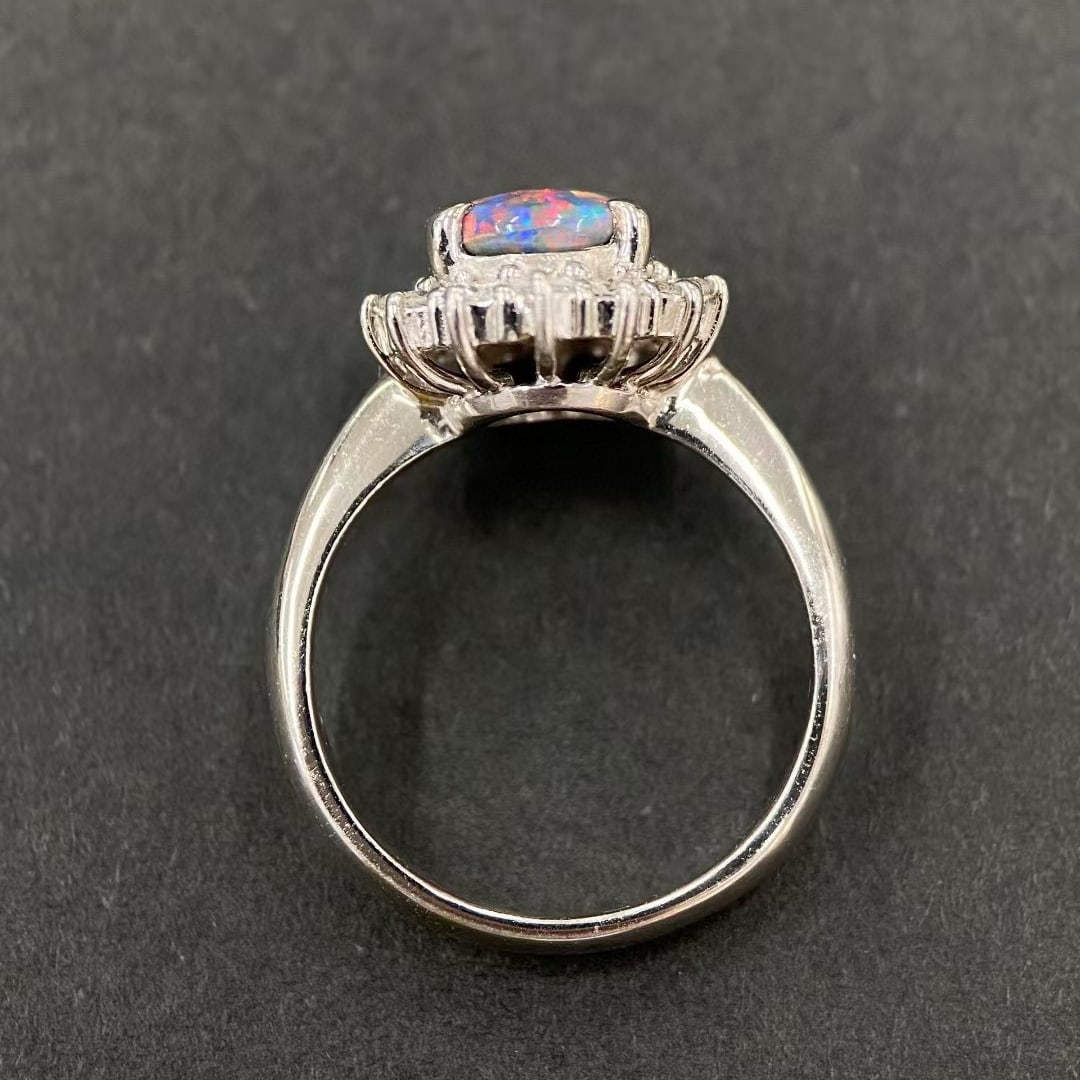 14k Gold 1.57 Ctw Natural Opal & Diamond Ring - 2