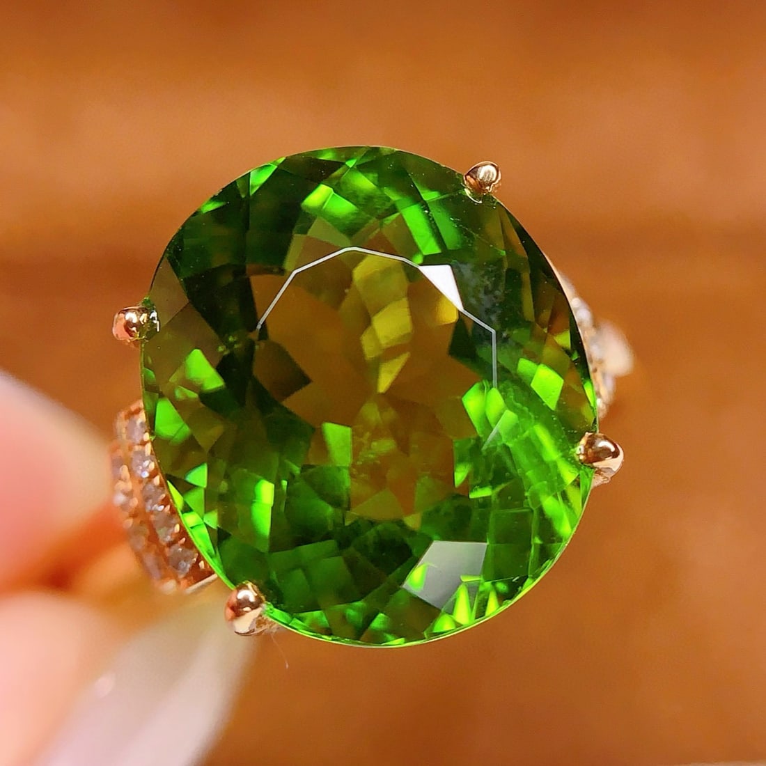 14k Gold 7.2 Ct Natural Tourmaline & Diamond Ring - 5