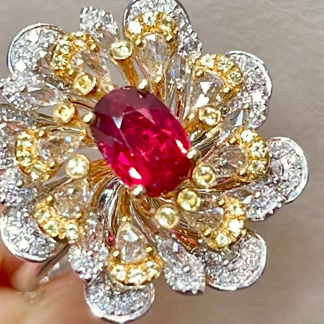 14k Gold 1.88 Ctw Natural Ruby & Diamond Ring - 3
