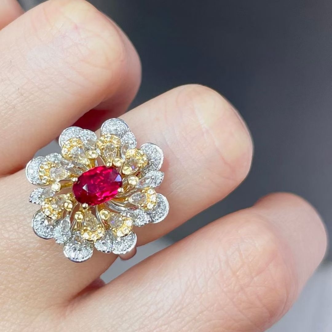 14k Gold 1.88 Ctw Natural Ruby & Diamond Ring - 6