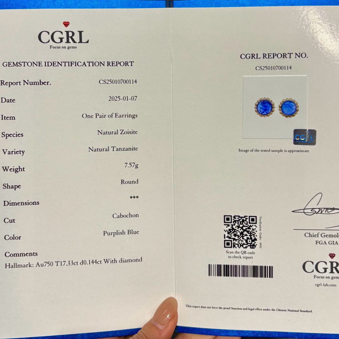 14k Gold 17.47 Ctw Natural Tanzanite & Diamond Earrings - 9
