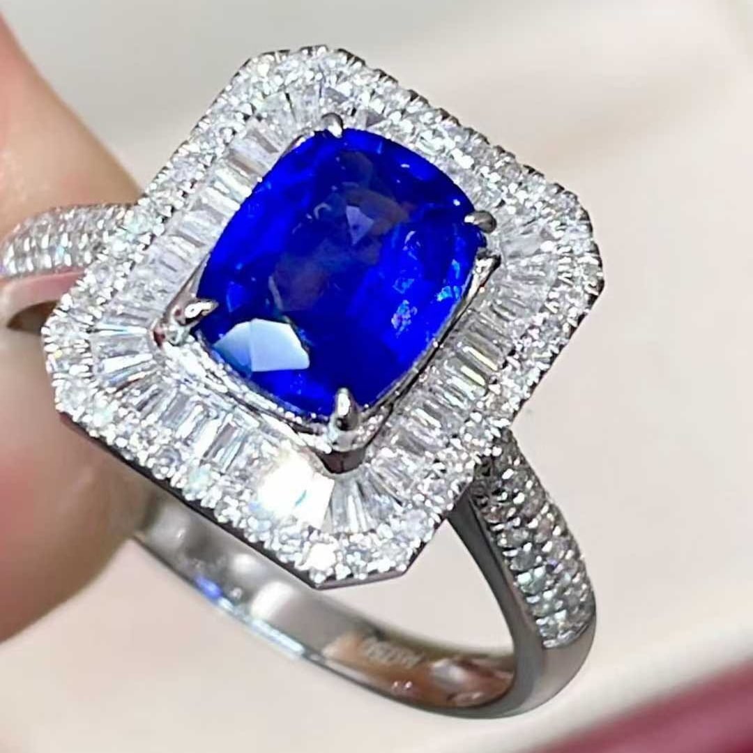 14k Gold 2.05 Ctw Natural Sapphire & Diamond Ring - 5