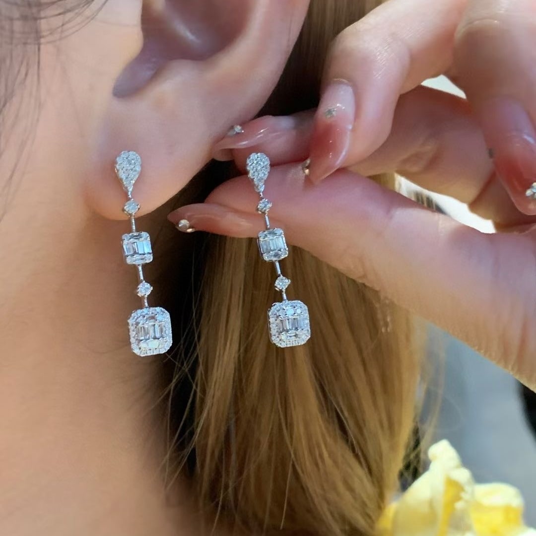 14k Gold 0.66 Ct Natural H Diamond Earrings - 2