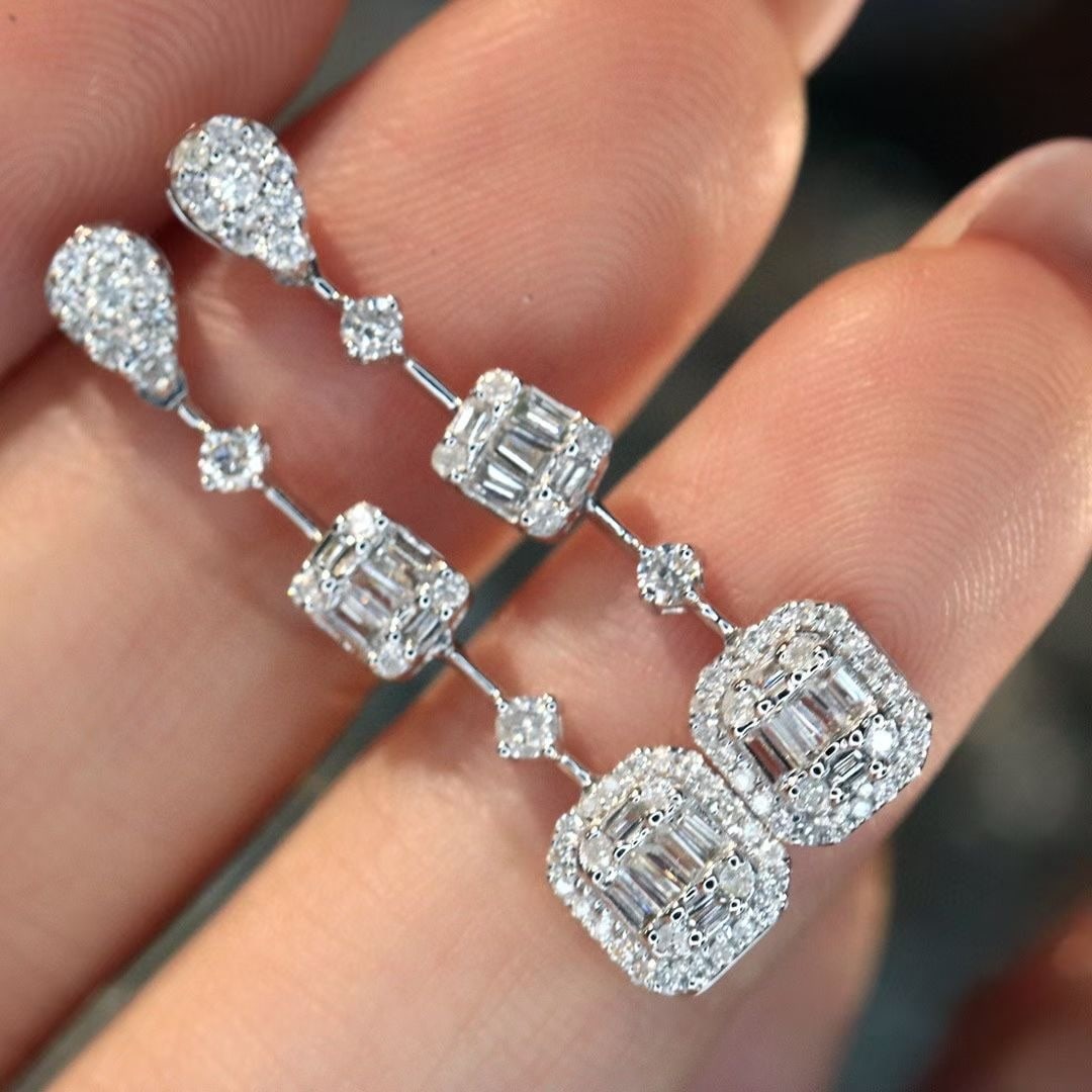 14k Gold 0.66 Ct Natural H Diamond Earrings - 3