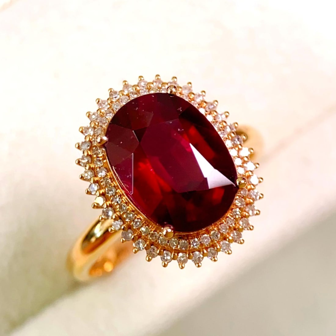 14k Gold 4.67 Ctw Natural Garnet & Diamond Ring (1 of 5)