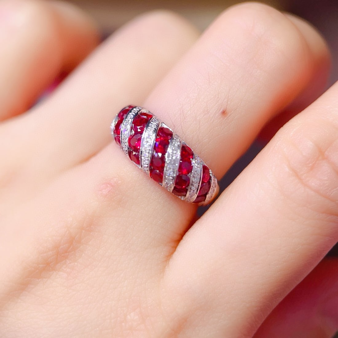 14k Gold 2 Ct Natural Ruby & Diamond Ring - 2