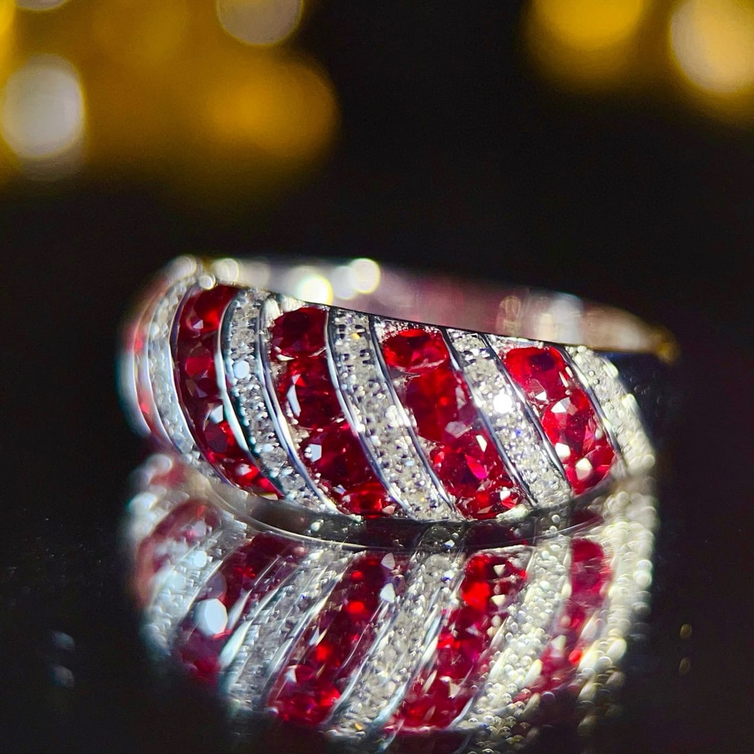 14k Gold 2 Ct Natural Ruby & Diamond Ring - 5