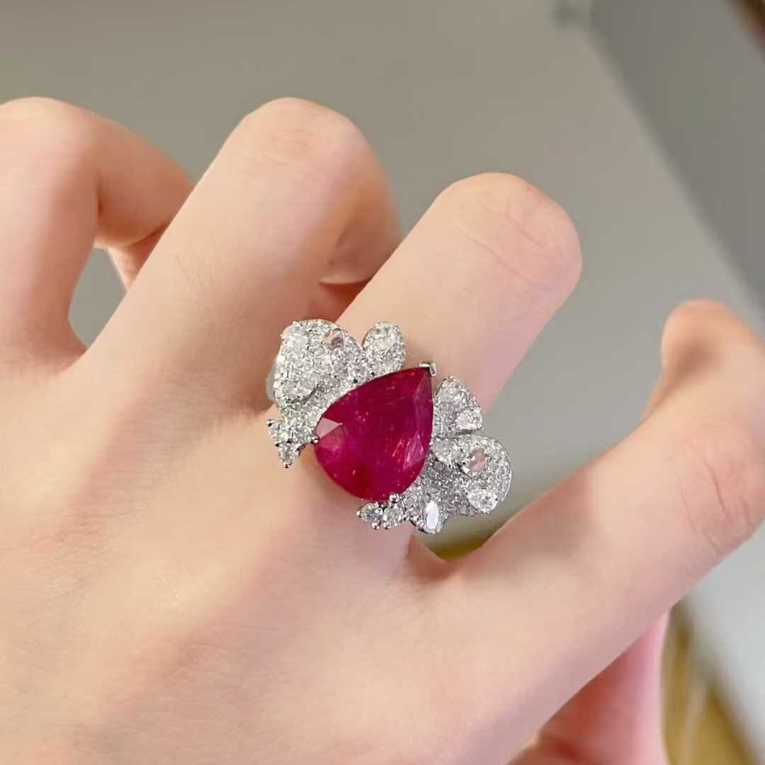 14k Gold 5.6 Ct Natural Tourmaline & Diamond Ring - 2