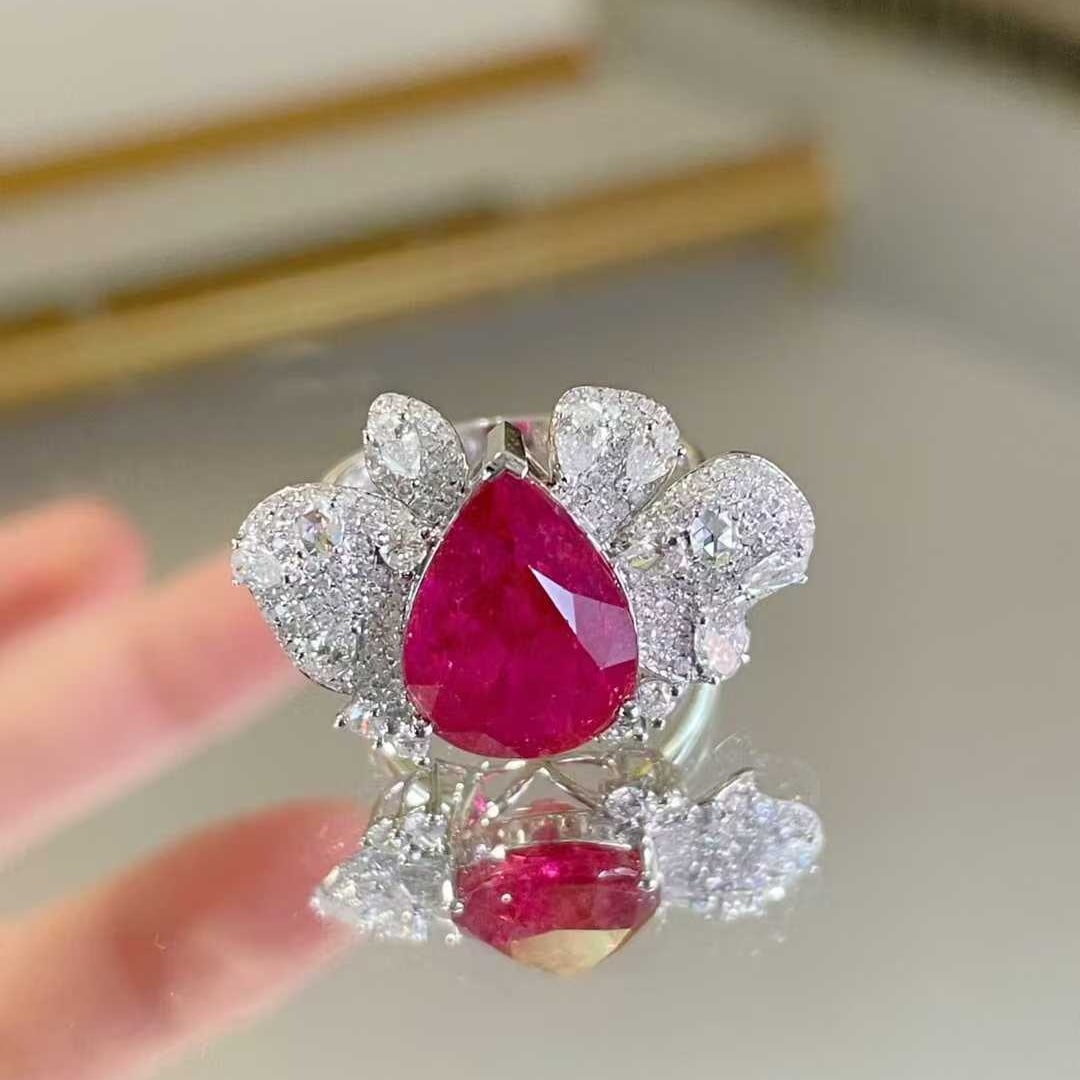 14k Gold 5.6 Ct Natural Tourmaline & Diamond Ring - 5