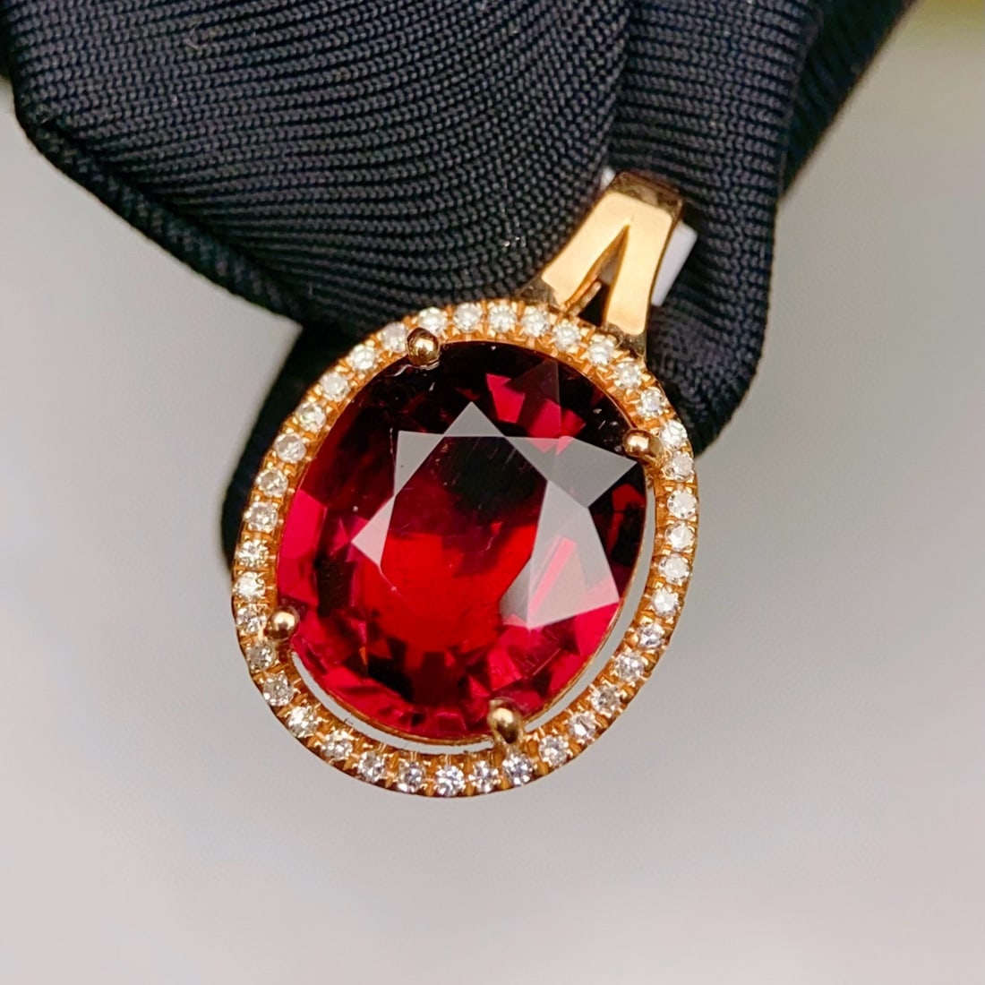 14k Gold 2.96 Ctw Natural Tourmaline & Diamond Pendant( Without Chain ) - 2