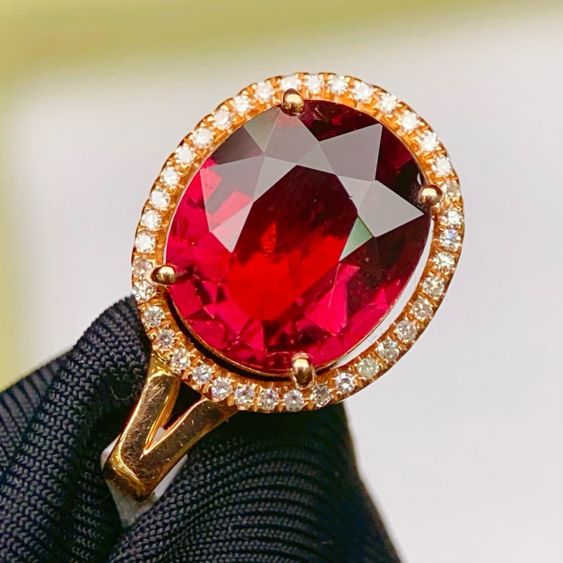 14k Gold 2.96 Ctw Natural Tourmaline & Diamond Pendant( Without Chain ) - 4