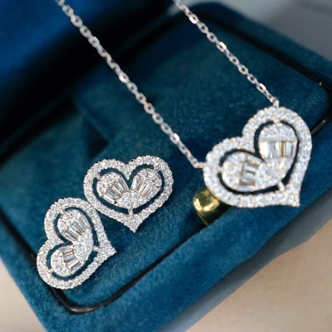 14k Gold 1.1 Ctw Natural H Diamond Jewelry Set - 4