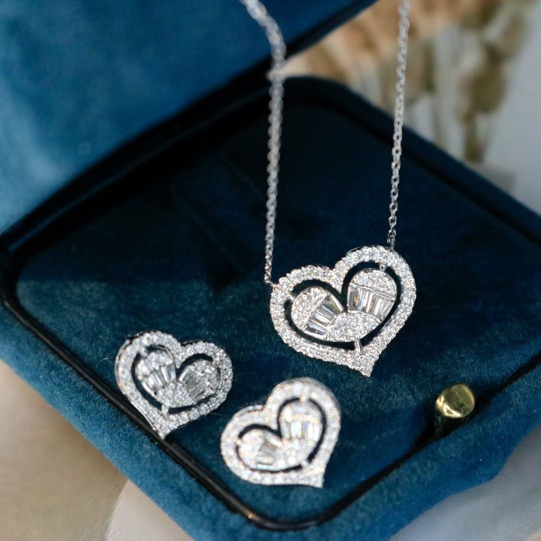 14k Gold 1.1 Ctw Natural H Diamond Jewelry Set - 5
