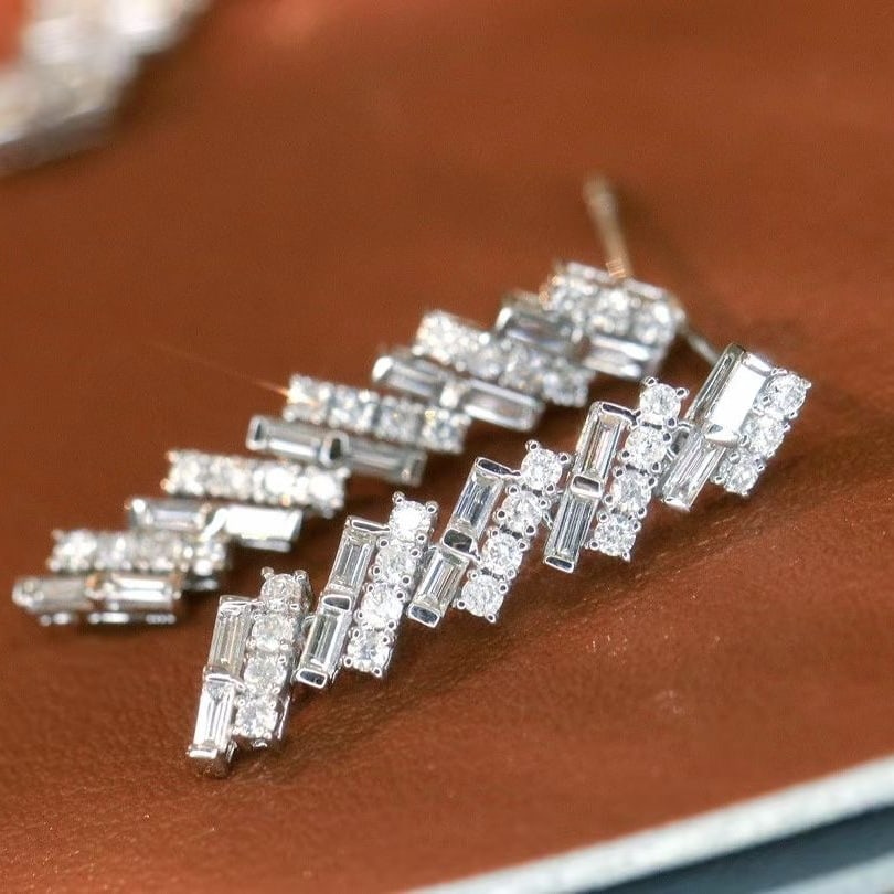 14k Gold 1 Ct Natural H Diamond Earrings - 4