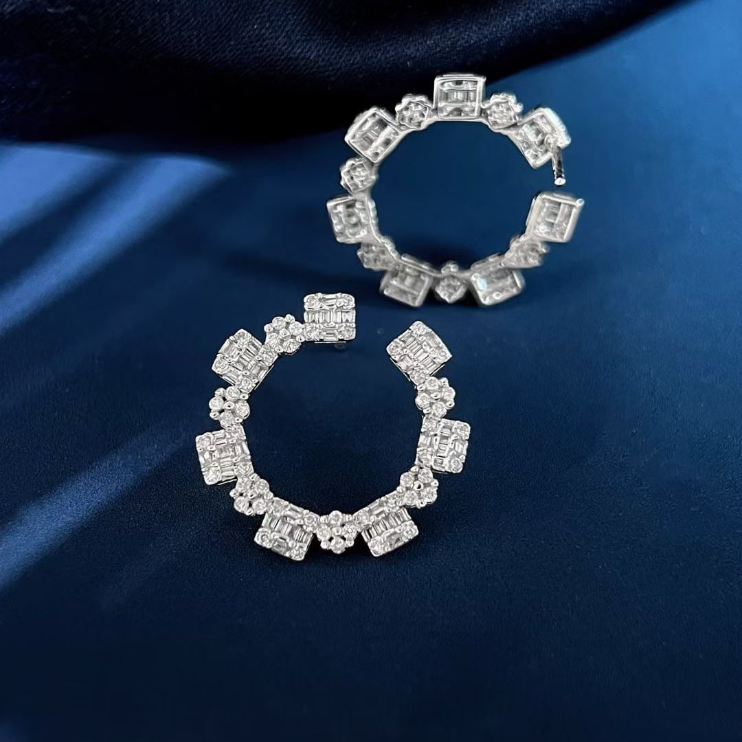 14k Gold 1 Ct Natural H Diamond Earrings - 2
