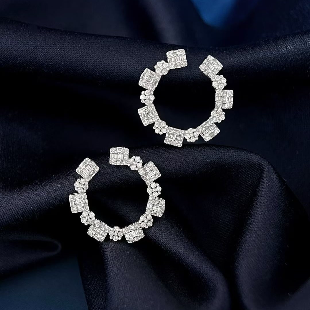 14k Gold 1 Ct Natural H Diamond Earrings - 3