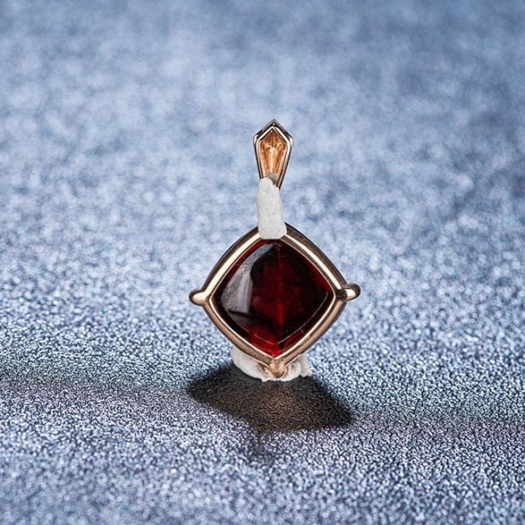 14k Gold 8.35 Ct Natural Garnet Pendant( Without Chain ) - 4