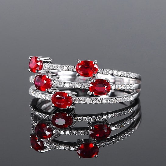 14k Gold 1.22 Ctw Natural Ruby & Diamond Ring - 3