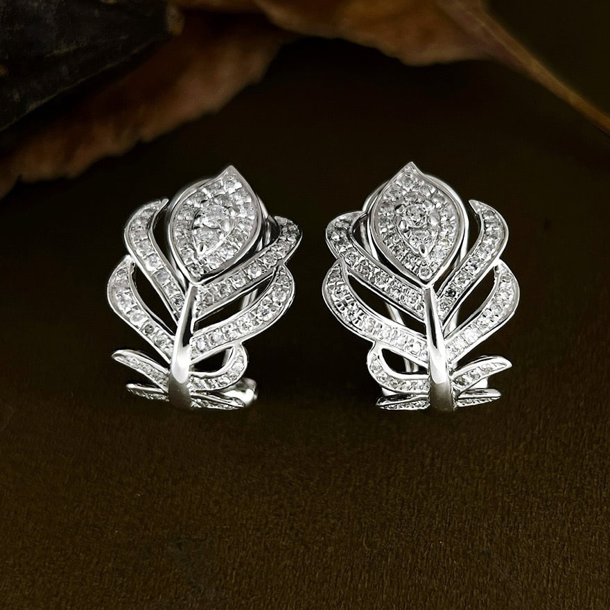 14k Gold 0.54 Ct Natural H Diamond Earrings - 2