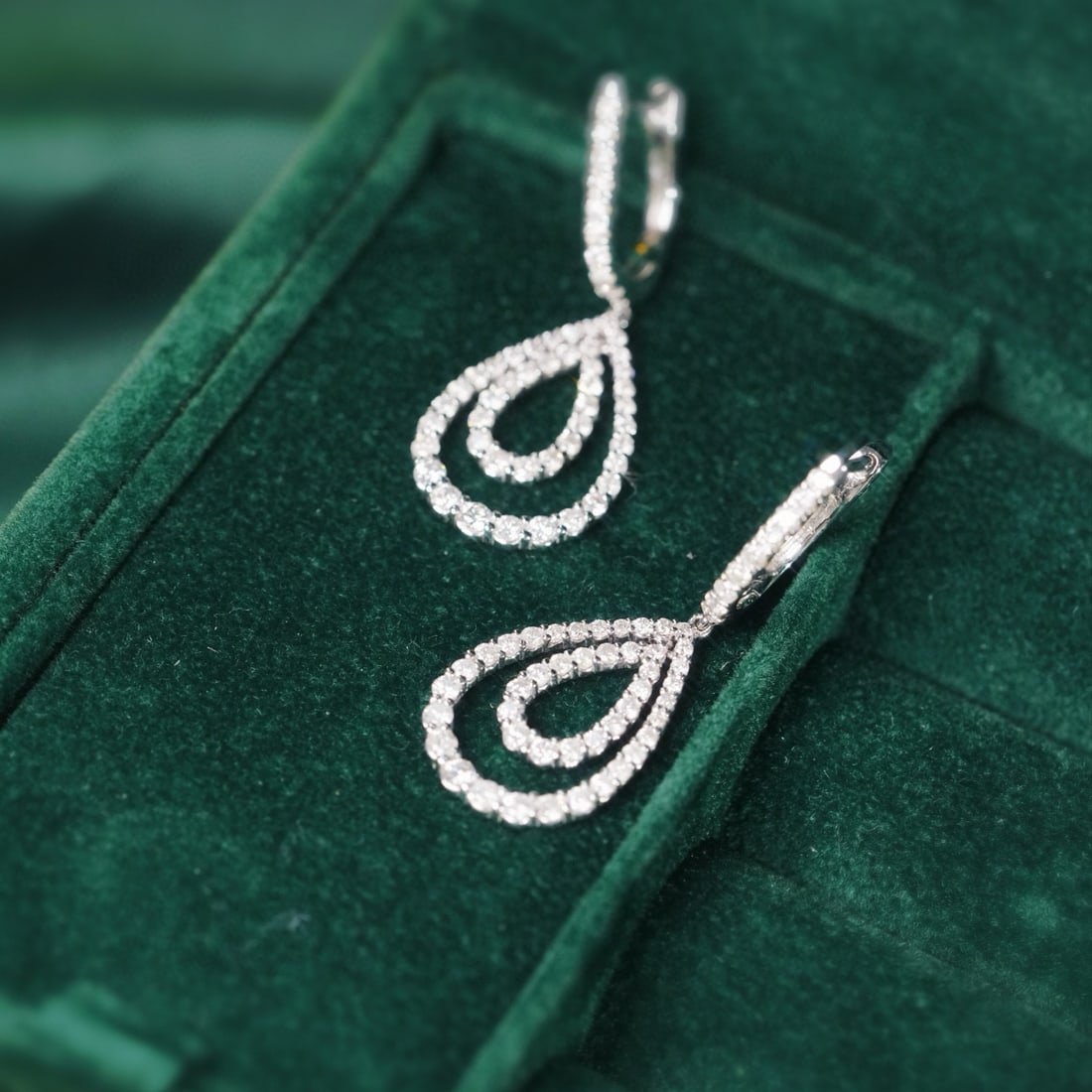 14k Gold 1.28 Ct Natural H Diamond Earrings - 4