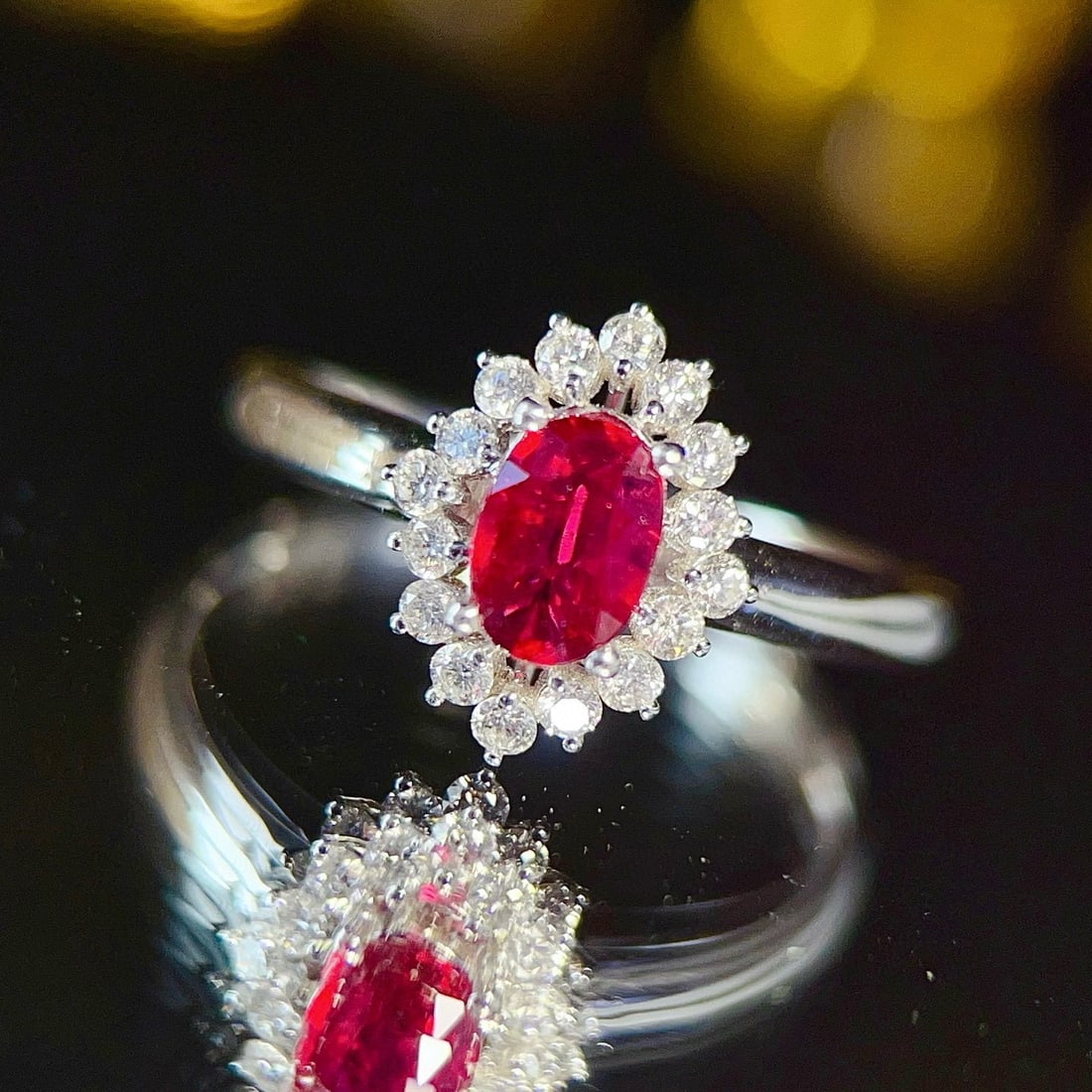 14k Gold 0.84 Ctw Natural Ruby & Diamond Ring - 2