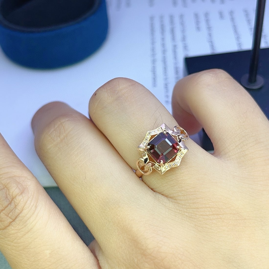 14k Gold 2.80 Ct Natural Tourmaline & Diamond Ring - 3