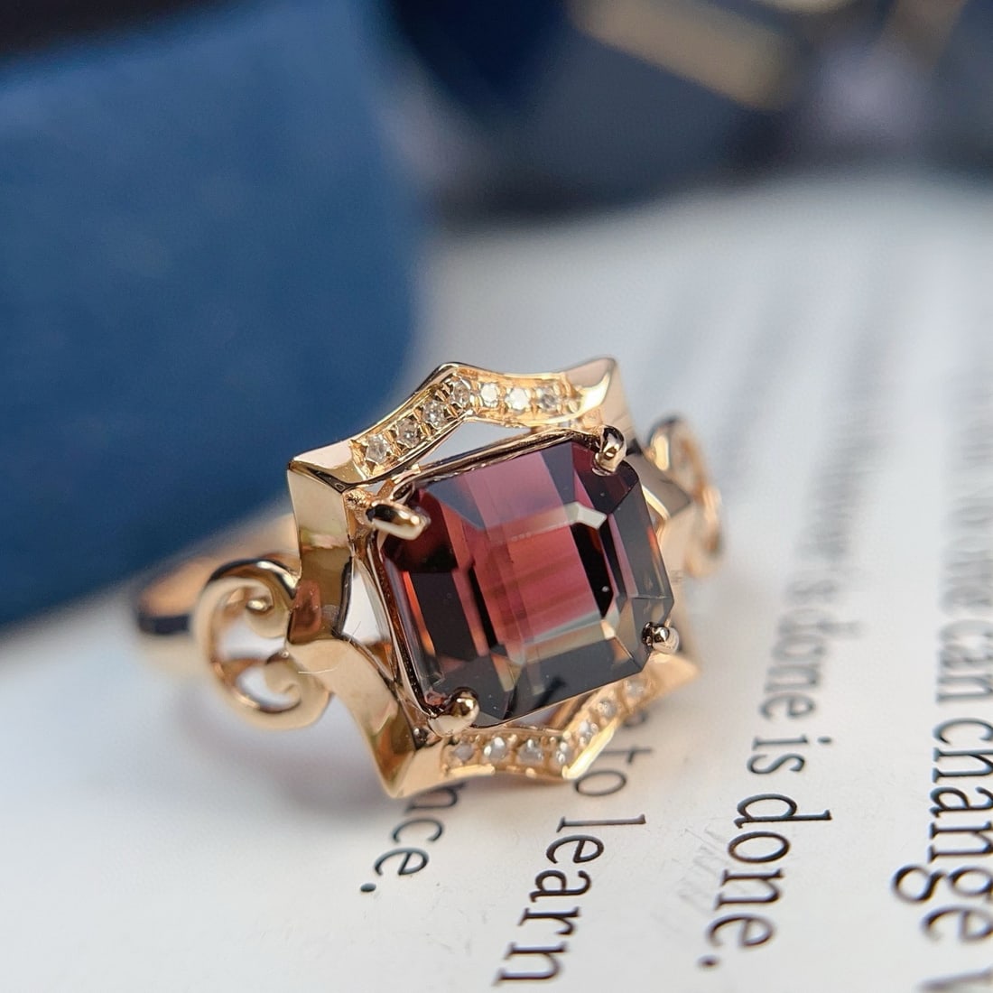 14k Gold 2.80 Ct Natural Tourmaline & Diamond Ring - 4