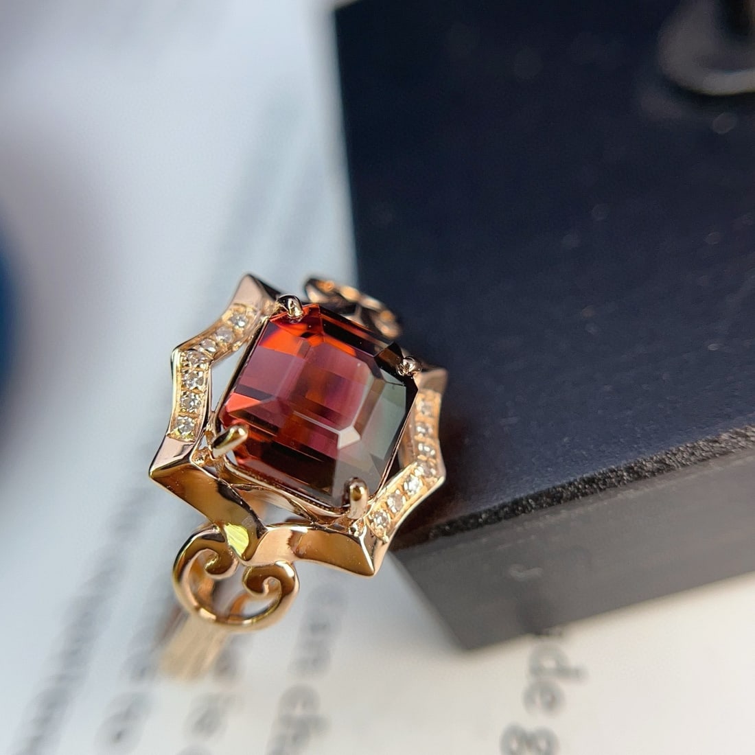 14k Gold 2.80 Ct Natural Tourmaline & Diamond Ring - 6