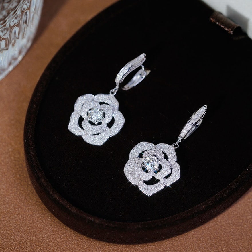 14k Gold 1.4 Ct Natural H Diamond Earrings - 2