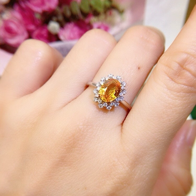 14k Gold 2.19 Ctw Natural Sapphire & Diamond Ring - 4